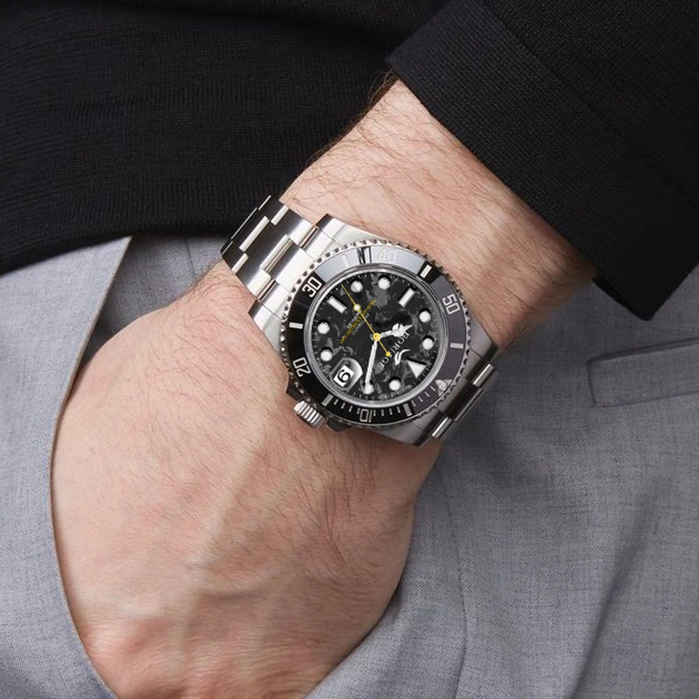 BORIAGE 40mm Water Ghost Diver Watch Men Sapphire Luxury Business Watches Waterproof 100m NH35 Automatic Mechanical Watch