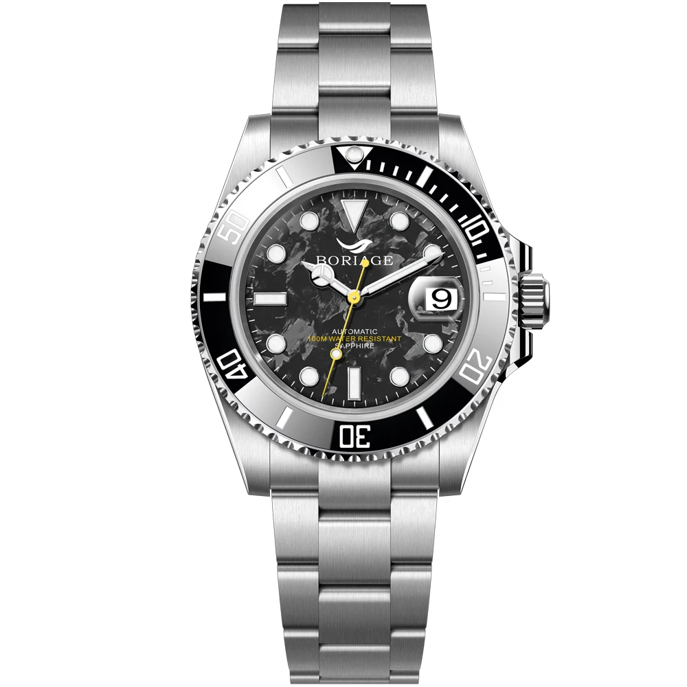 BORIAGE 40mm NH35 Automatic Diver Watch Carbon Fiber Dial