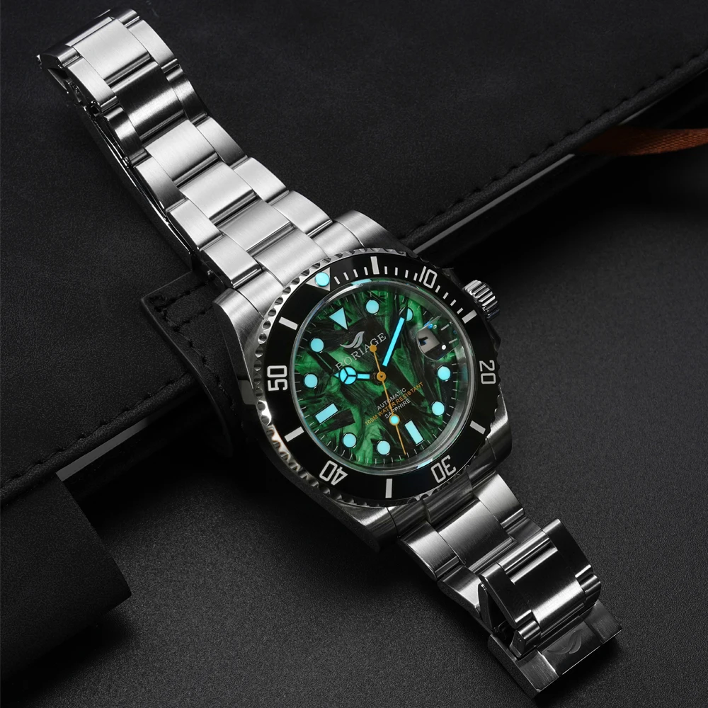 BORIAGE 40mm Water Ghost Diver Watch Men Sapphire Luxury Business Watches Waterproof 100m NH35 Automatic Mechanical Watch