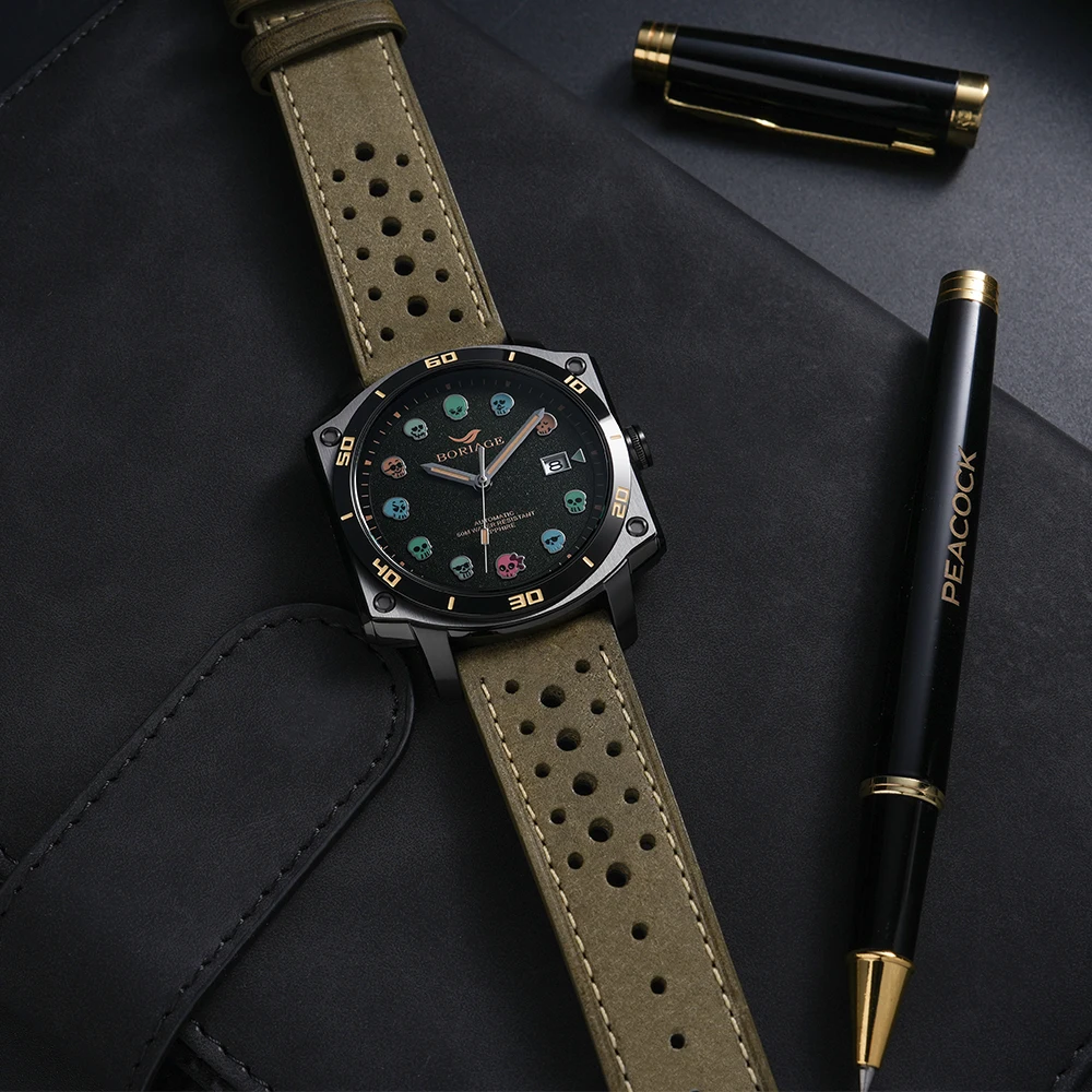 BORIAGE Fully Automatic Mechanical Men's Watch Original Design Mechanical Watches 50m Waterproof Luminous Wristwatch for Men