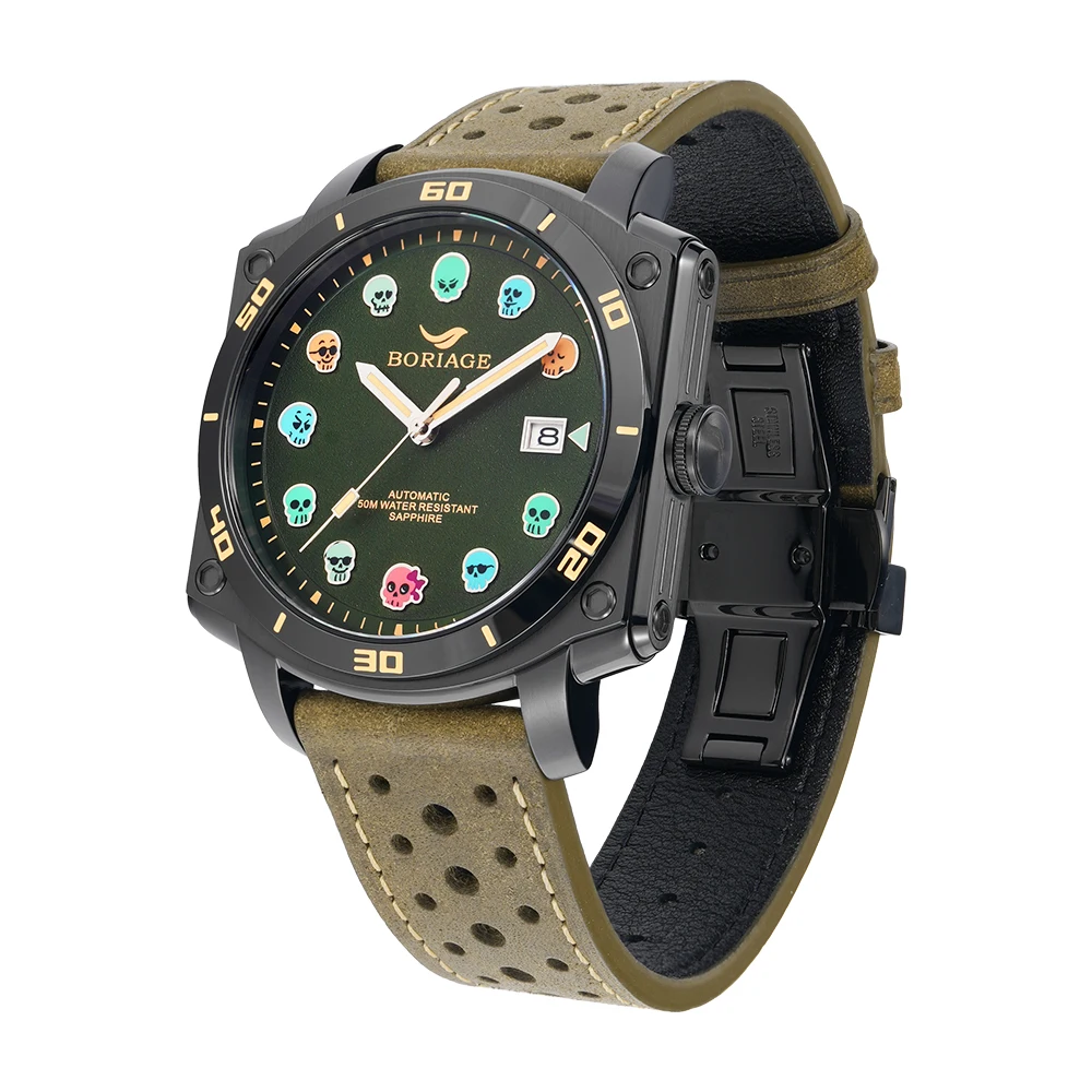 BORIAGE Fully Automatic Mechanical Men's Watch Original Design Mechanical Watches 50m Waterproof Luminous Wristwatch for Men
