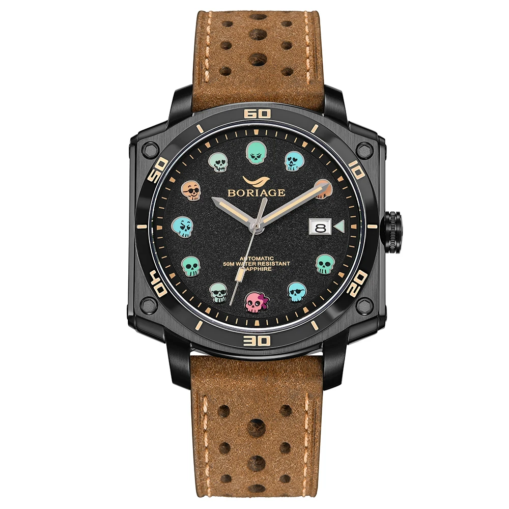BORIAGE Fully Automatic Mechanical Men's Watch Original Design Mechanical Watches 50m Waterproof Luminous Wristwatch for Men