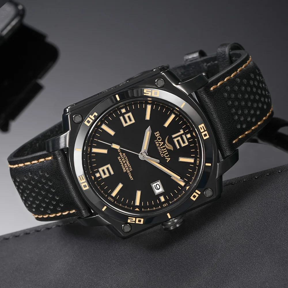 BOAIJIUA Fully Automatic Mechanical Men's Watch Original Design Mechanical Watches 50m Waterproof Luminous Wristwatch for Men