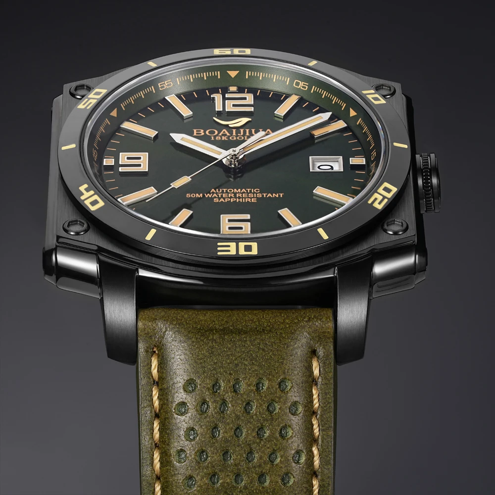 BOAIJIUA Fully Automatic Mechanical Men's Watch Original Design Mechanical Watches 50m Waterproof Luminous Wristwatch for Men