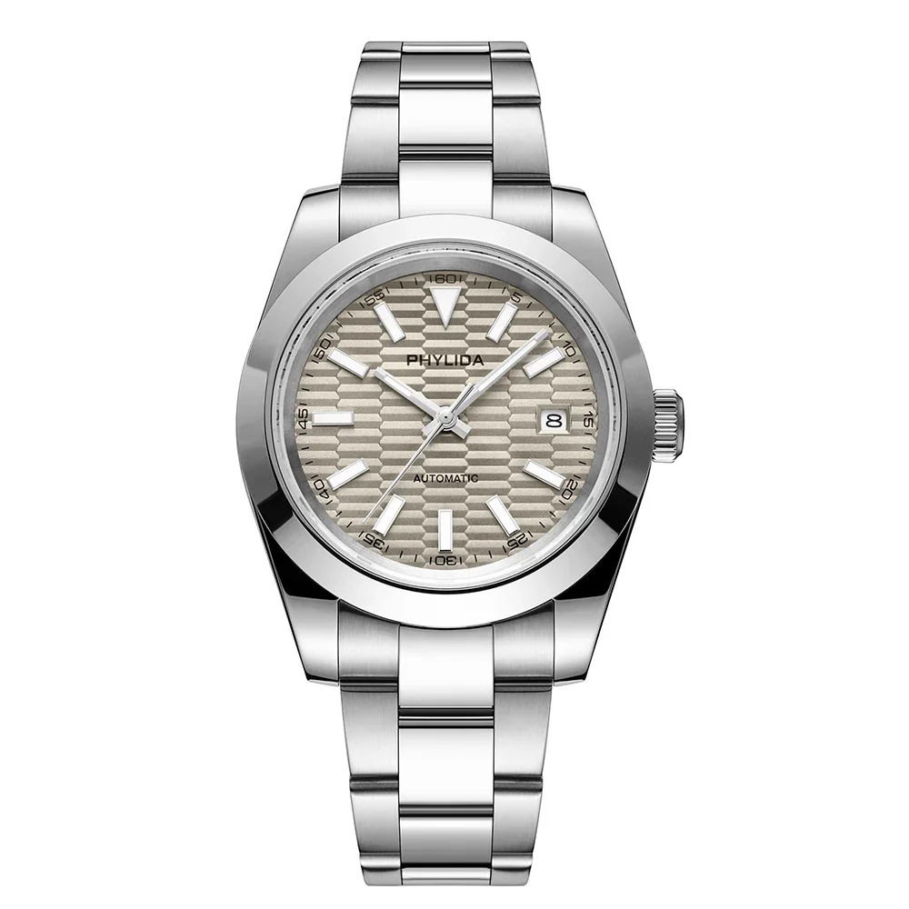 PHYLIDA 39mm Gray Dial Automatic Watch – Front View