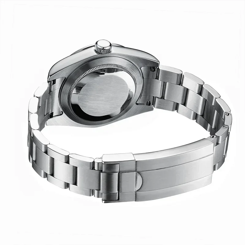 PHYLIDA 39mm Miyota  Automatic Mechanical Luxury Watch Explore Black Dial 100M Water Resistant Brushed Bracelet