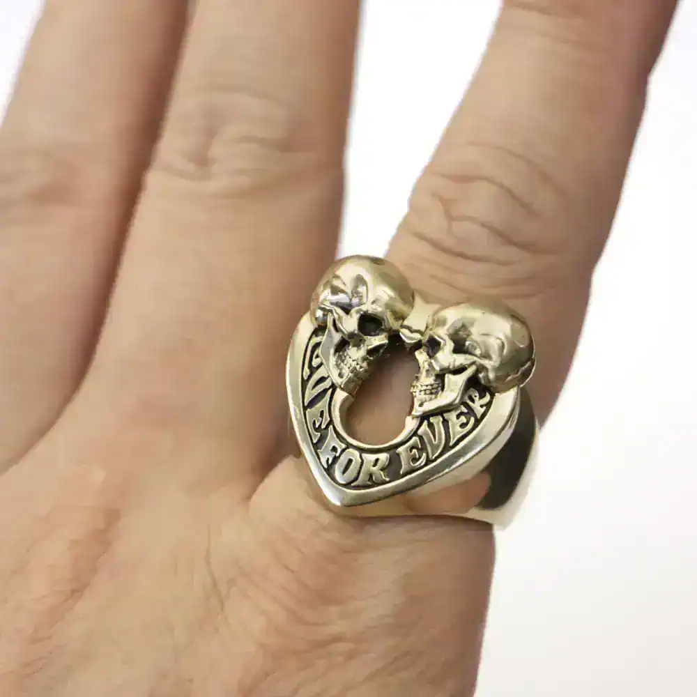 High-quality skull heart ring with detailed skull design and bold 