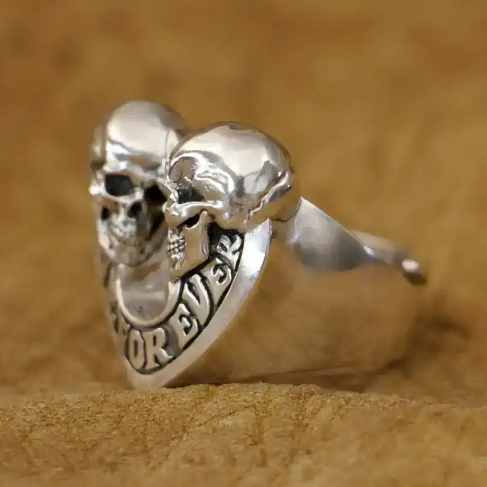 High-quality silver skull ring with classic biker style. Durable, stylish, perfect for men.