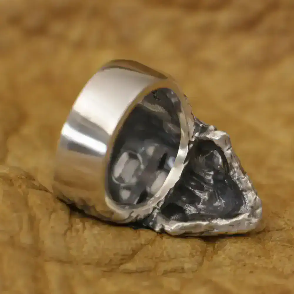 Sterling silver wide band men's ring, modern jewelry accessory, durable and stylish.