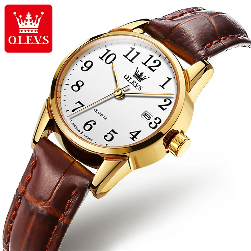 OLEVS Womens Watches Leather Band