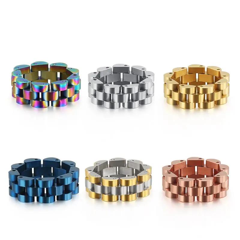 Stainless Steel Link Chain Ring Vintage Style for Men