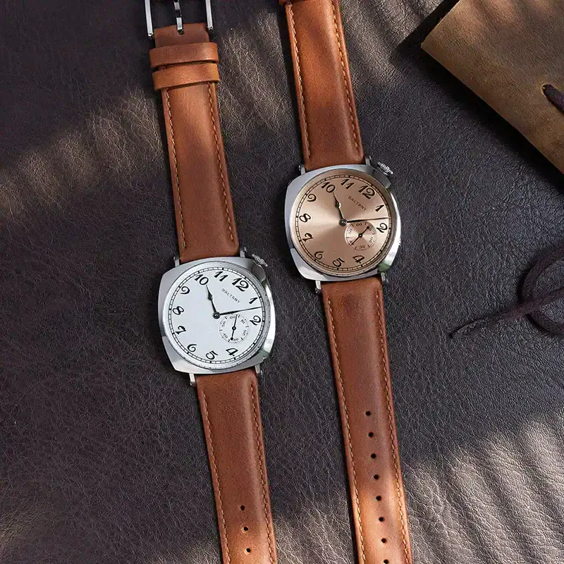 High-quality leather strap men's watches with stylish dial designs for everyday elegance.