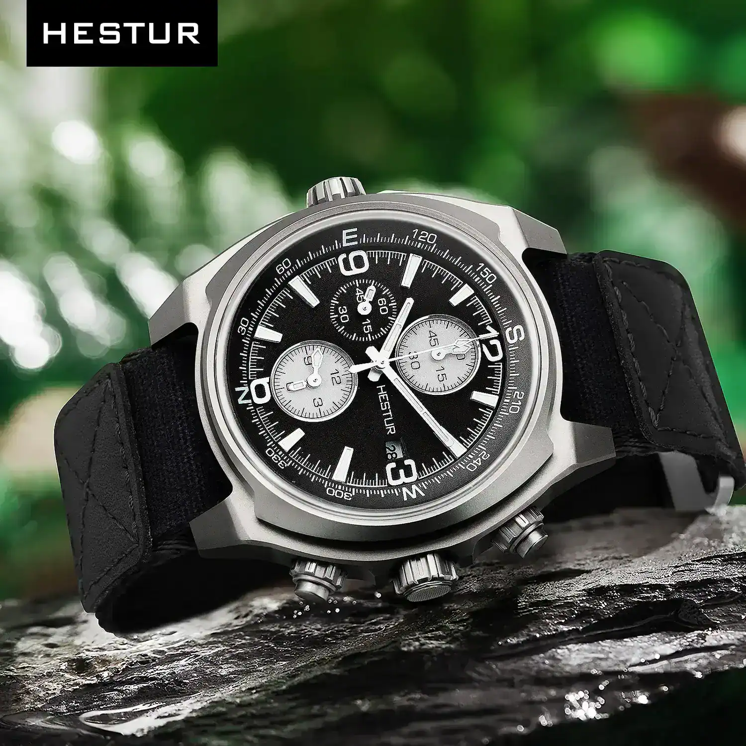 Men's luxury sport watch with chronograph and date display, perfect for everyday wear.