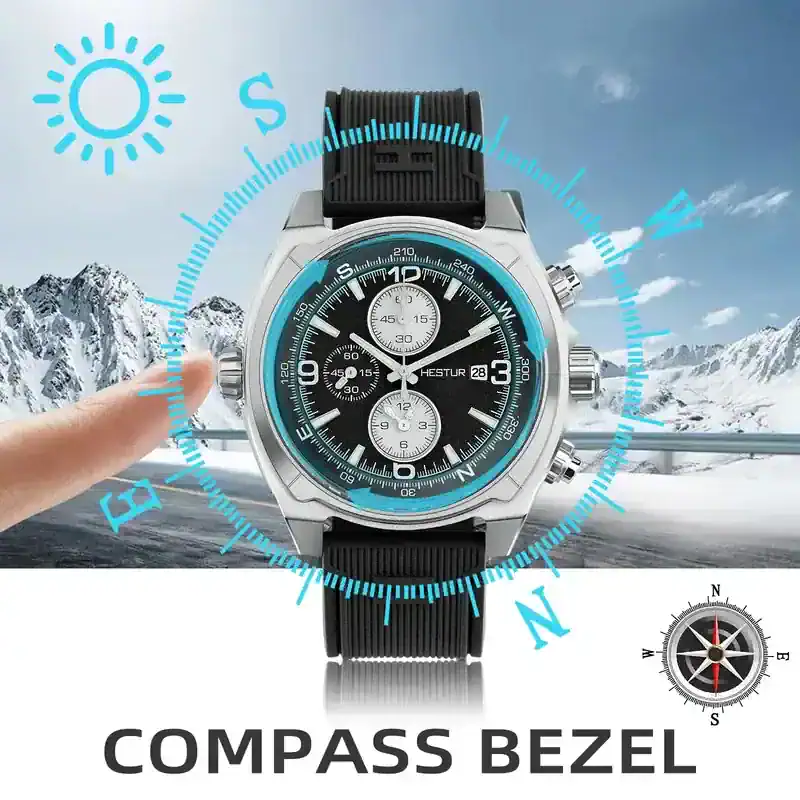 High-Quality Sport Watch with Compass Bezel.