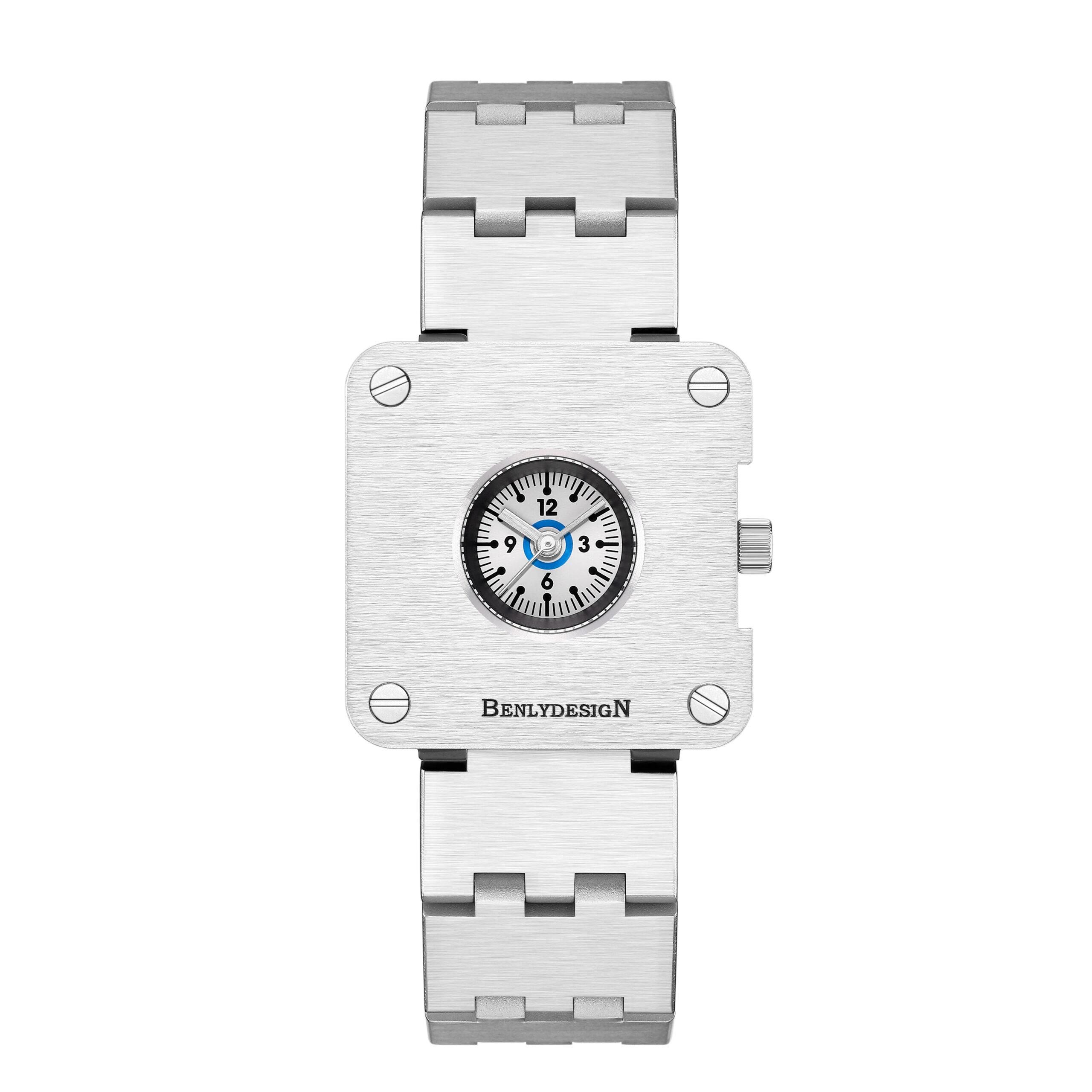 Stainless steel men's wristwatch with small dial and modern design. Perfect for fashion-forward accessories.