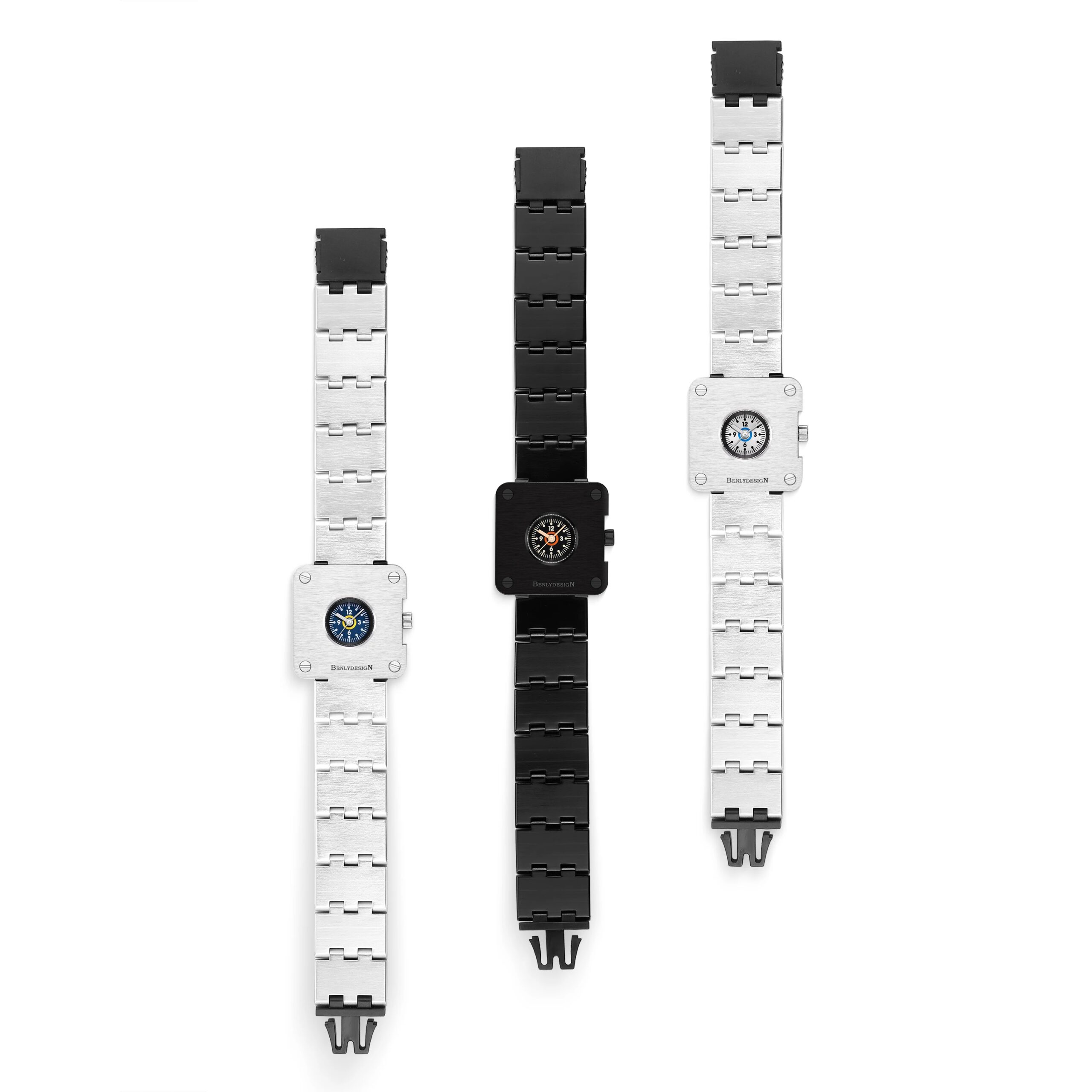 Stylish black and silver watch straps for men's and women's watches.