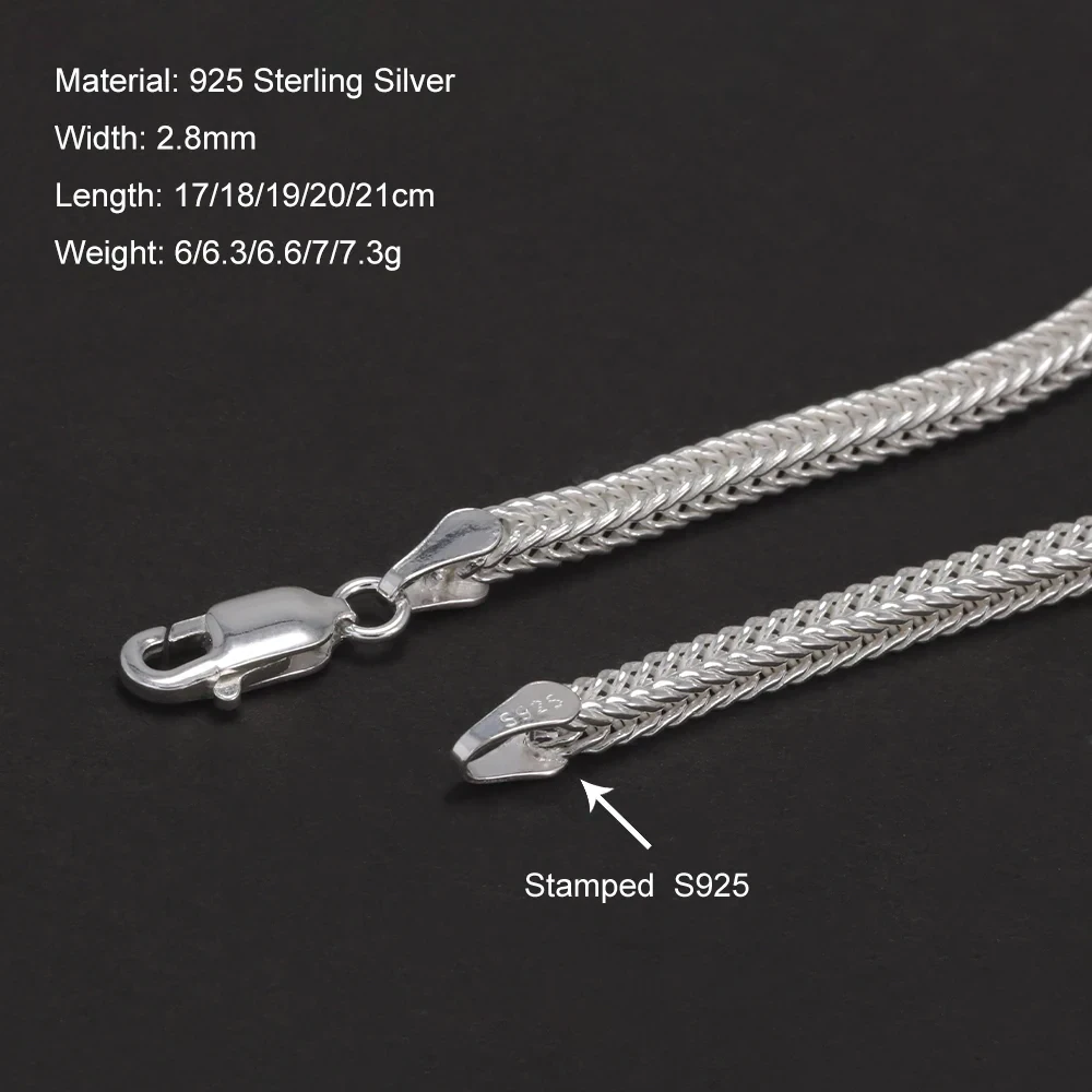 Sterling Silver 925 Men’s Necklace Chain.