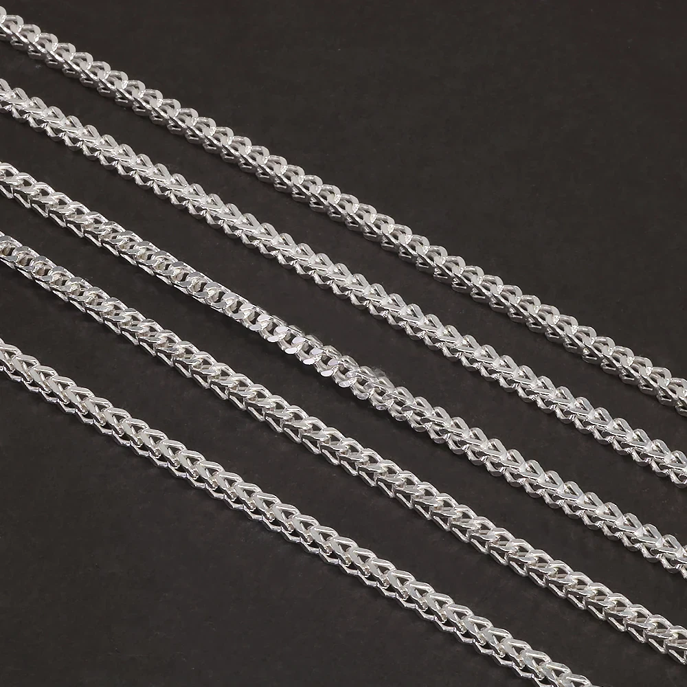 Silver cuban link chain necklace for men and women. High quality jewelry. Perfect gift for special occasions.