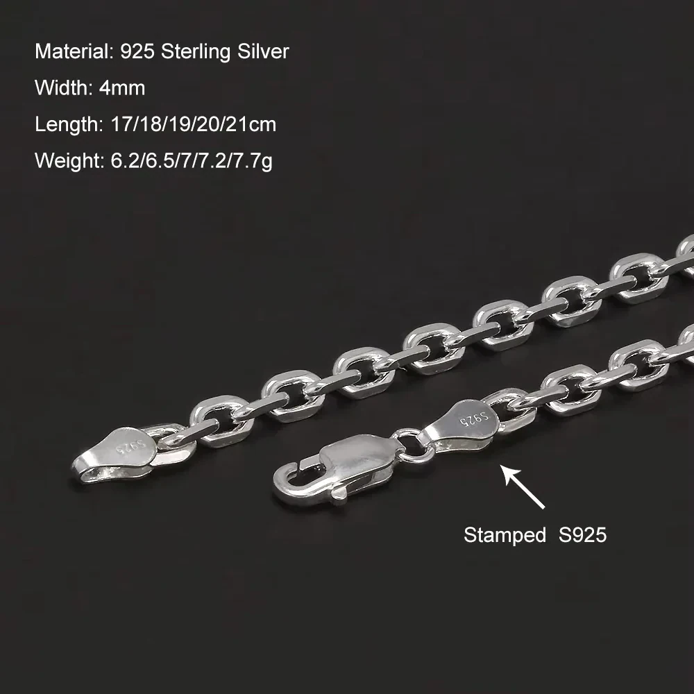 Sterling silver chain with lobster clasp, available in multiple lengths, sleek and durable jewelry accessory.