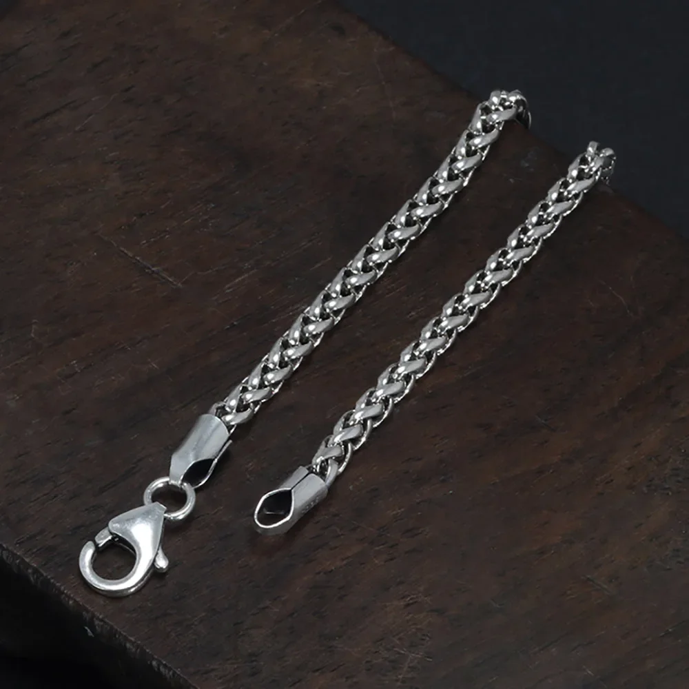 Stainless steel men's silver chain with a lobster clasp, perfect for casual or formal wear.