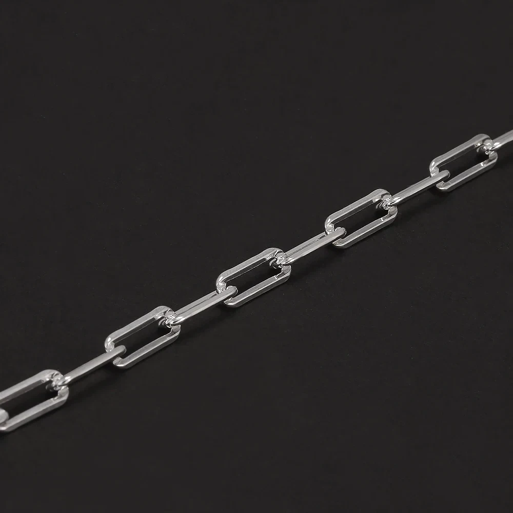 Sterling silver chain link jewelry with modern design, perfect for everyday wear.