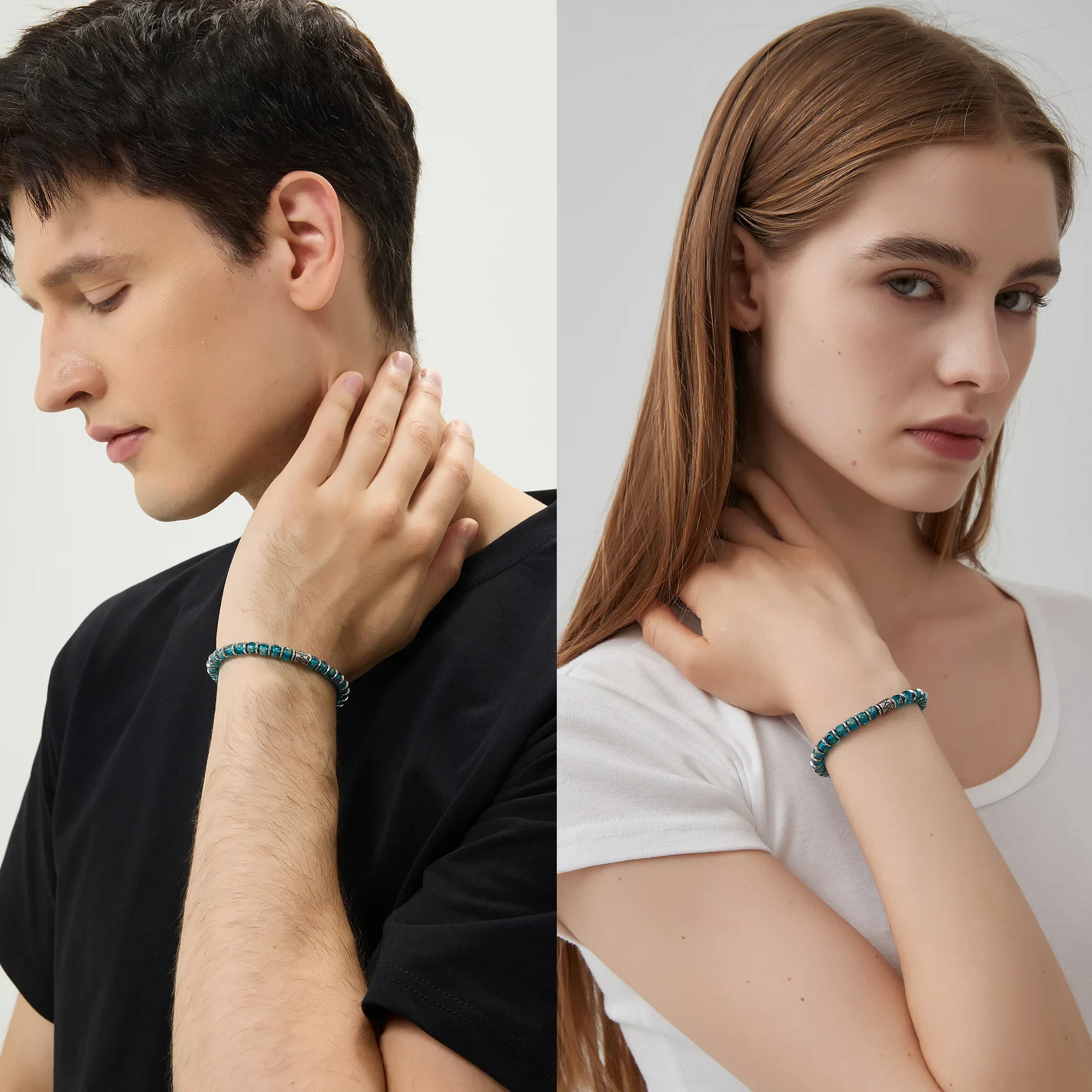 Stylish turquoise beaded bracelet for unisex jewelry, perfect for casual or special occasions.