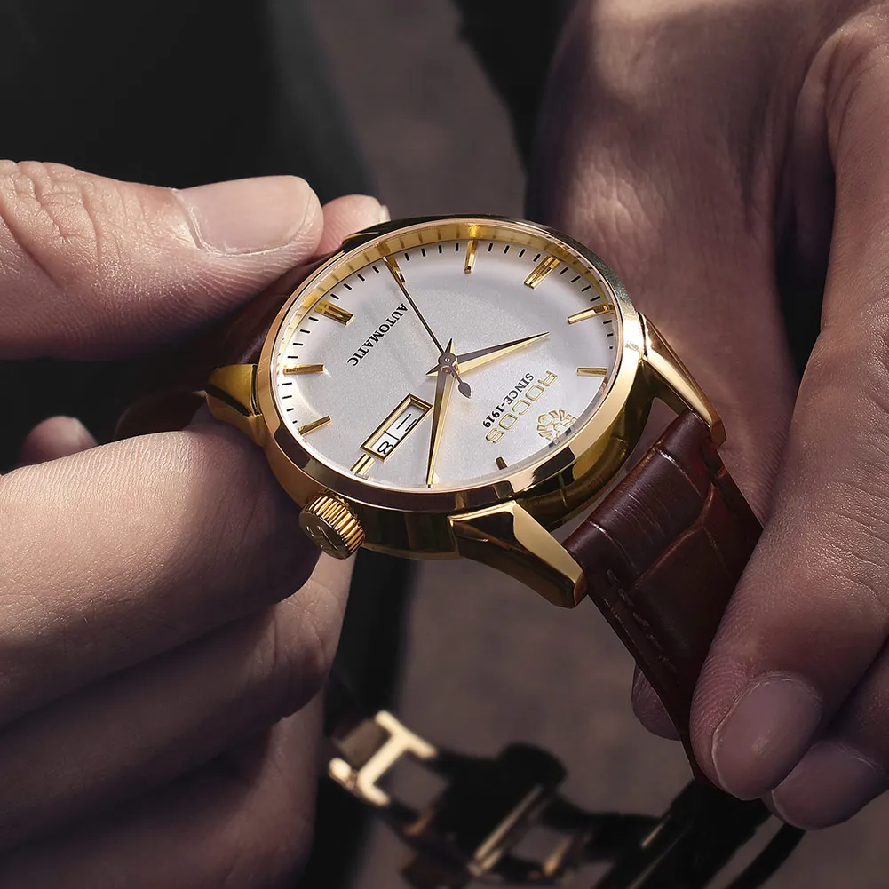 ROCOS Man Automatic Mechanical Watch Top Brand Luxury Fashion Waterproof Watches Skeleton Business Male Analog Wrist Watch