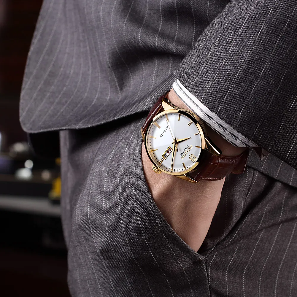 ROCOS Man Automatic Mechanical Watch Top Brand Luxury Fashion Waterproof Watches Skeleton Business Male Analog Wrist Watch