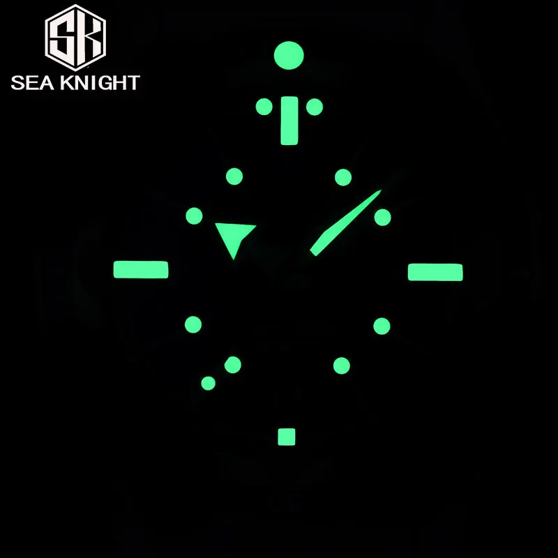 Luminescent glow-in-the-dark watch face for stylish time-telling at night.