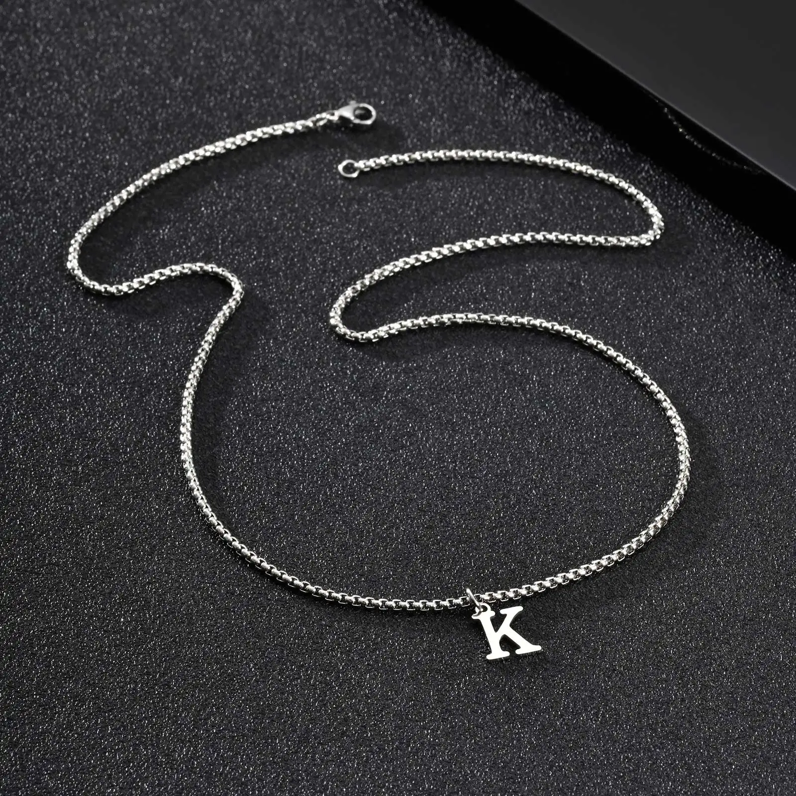 Sterling silver necklace with a customizable initial 