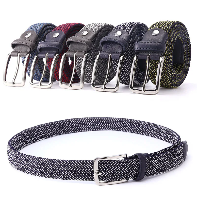 Stylish woven web belts for men in multiple colors, durable construction, and adjustable fit. Perfect accessory for casual and formal wear.