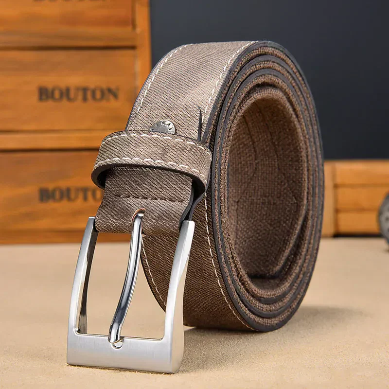 Durable brown casual leather belt with sturdy metal buckle. Perfect for everyday wear and stylish outfits.