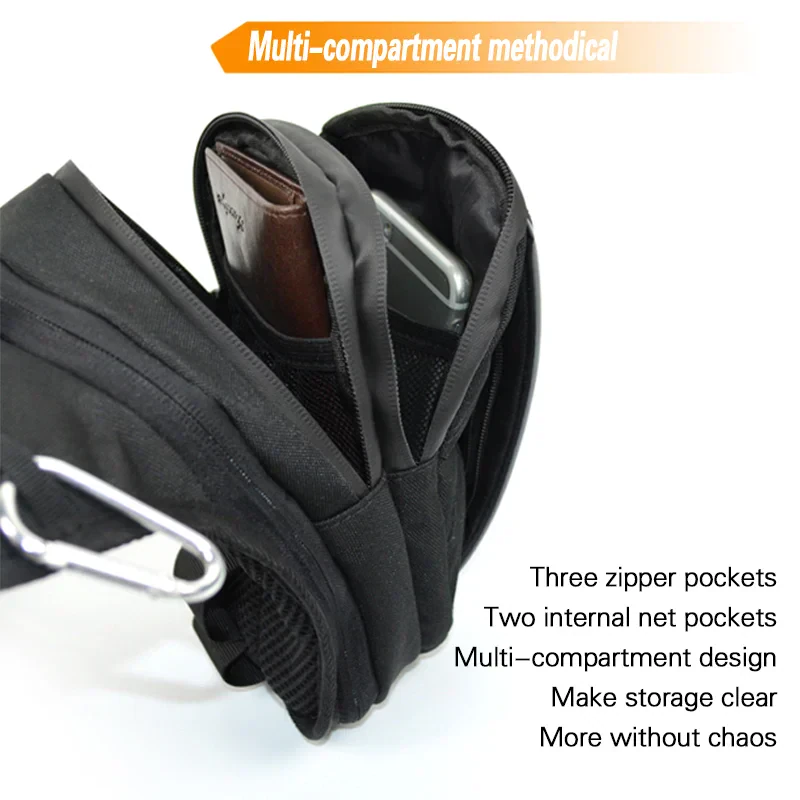 High-quality multi-compartment men's backpack with zipper and internal pockets.