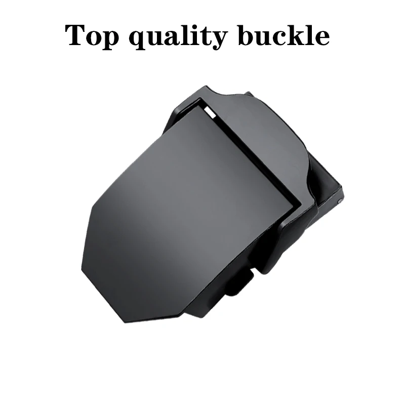 High-quality black belt buckle for men's fashion accessory.