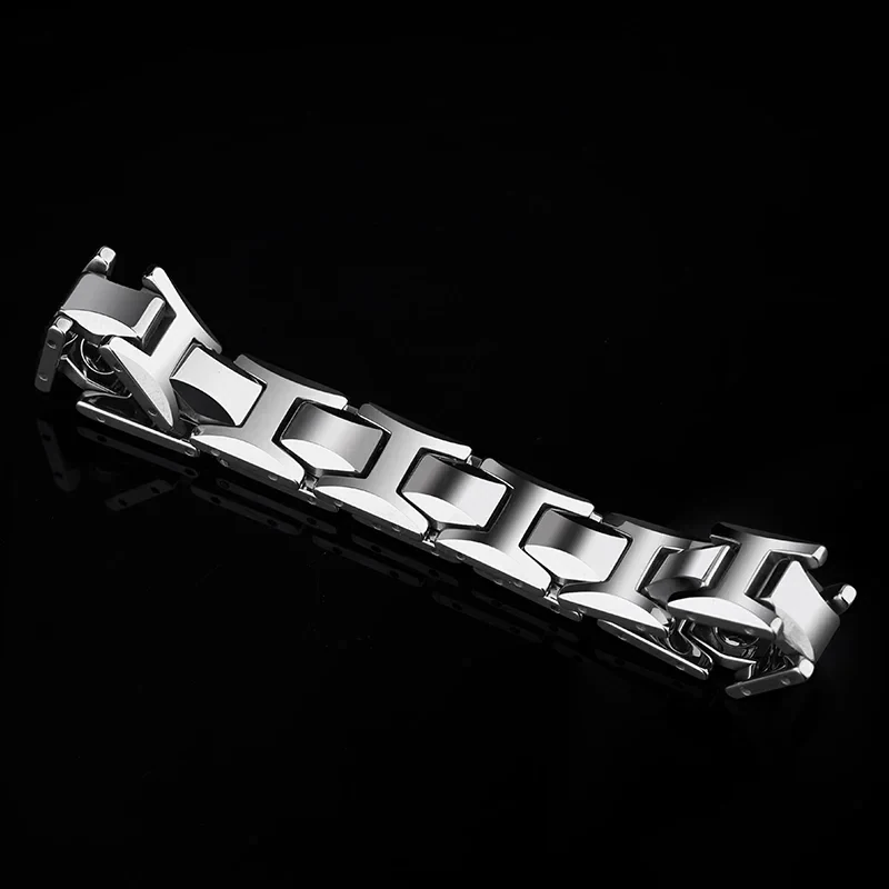 Stainless steel men's bracelet with a sleek, modern design for everyday or special occasions.