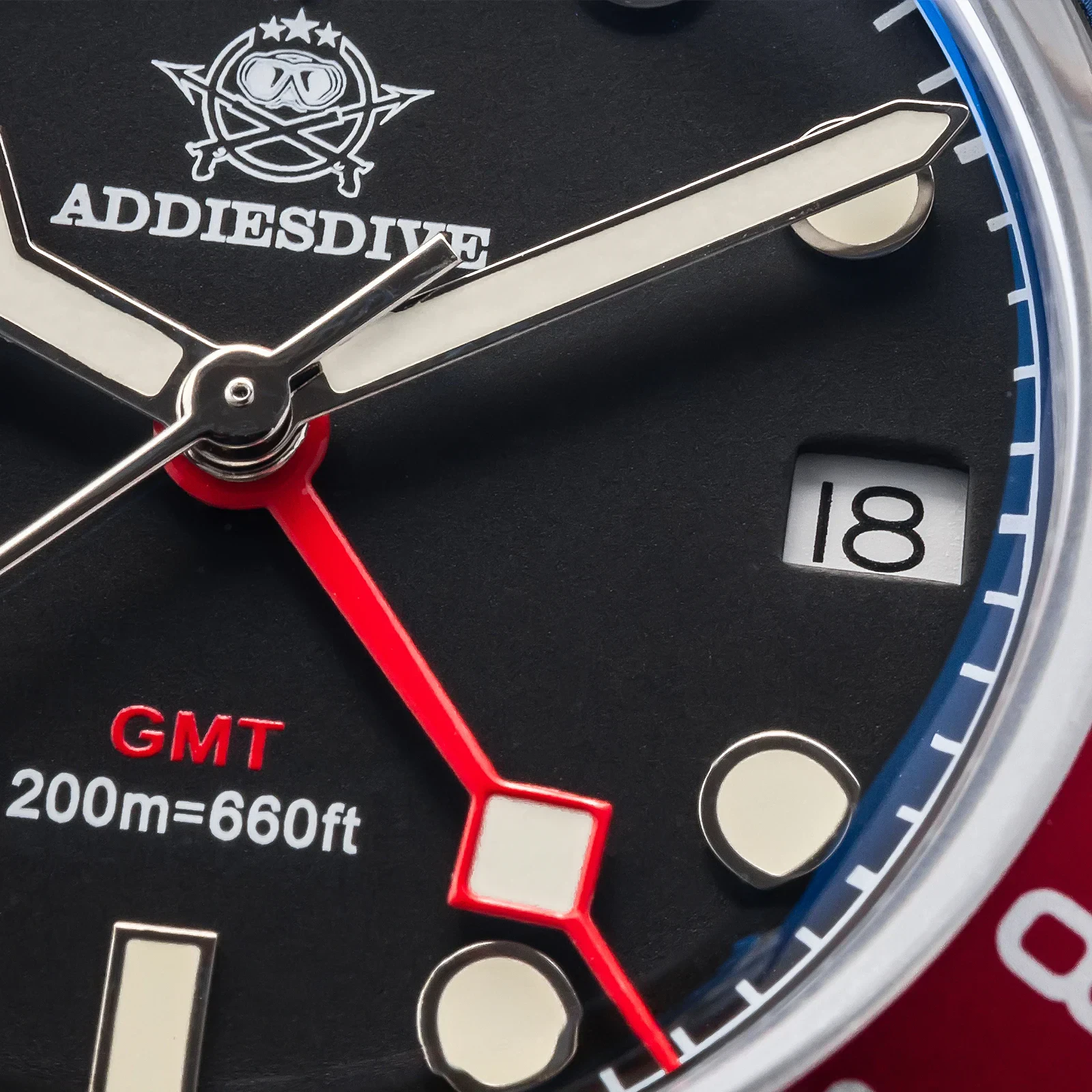 Close-up of stylish men's wristwatch featuring black dial and date window, perfect for luxury jewelry collection.