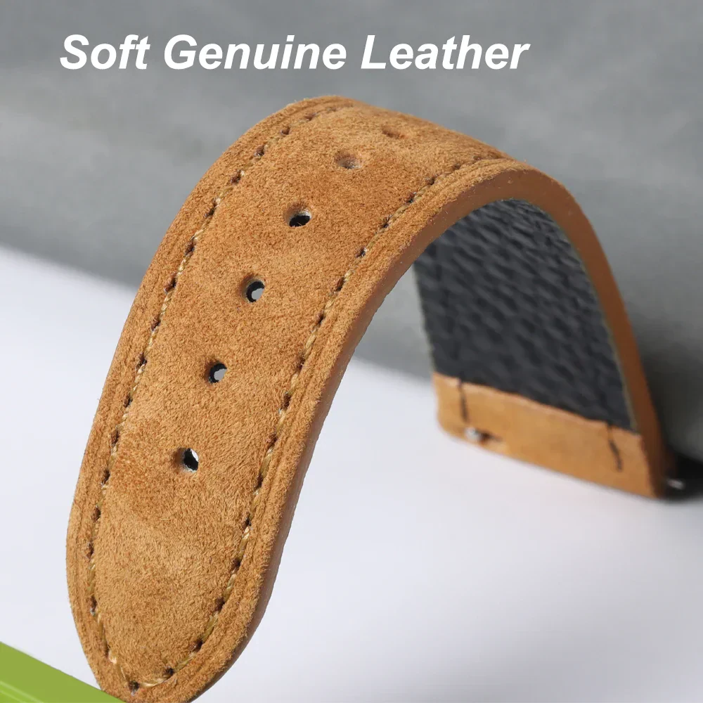 High-quality genuine leather watch band for men's and women's styles. Comfortable, durable, and stylish accessory.