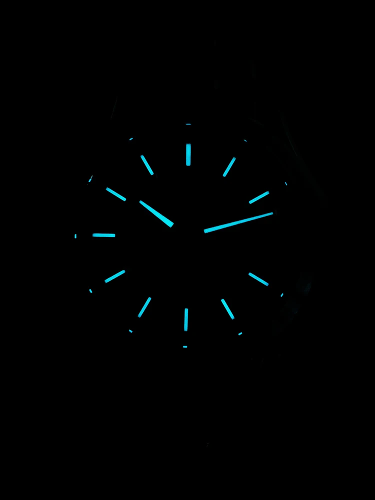 Luminous Men's Automatic Watch with Miyota 9015, 39mm Guilloche Dial, 10 ATM waterproof.