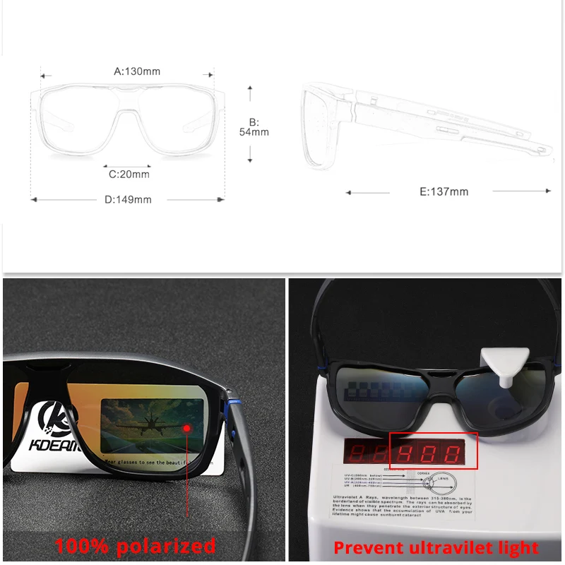 High-quality polarized sunglasses with UV protection for outdoor activities.