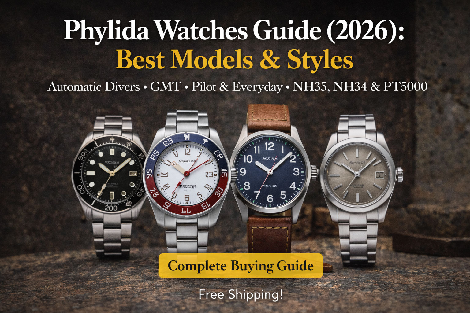 Elegant men's wristwatches featuring leather straps, modern styles, and durable craftsmanship.