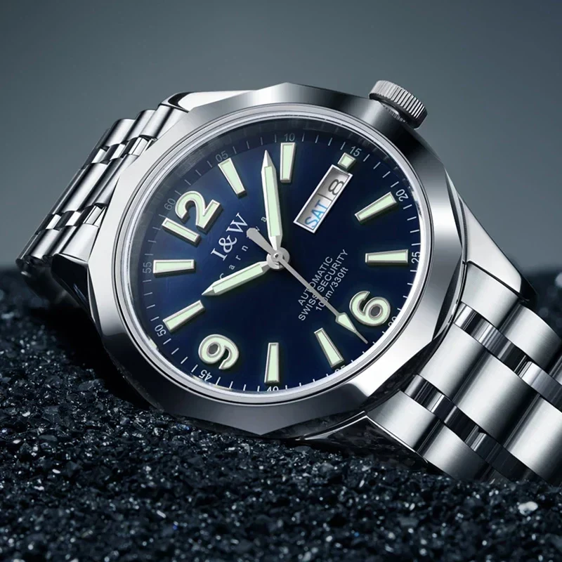 Men's Tungsten Mechanical Wristwatch with Automatic NH36 Movement.