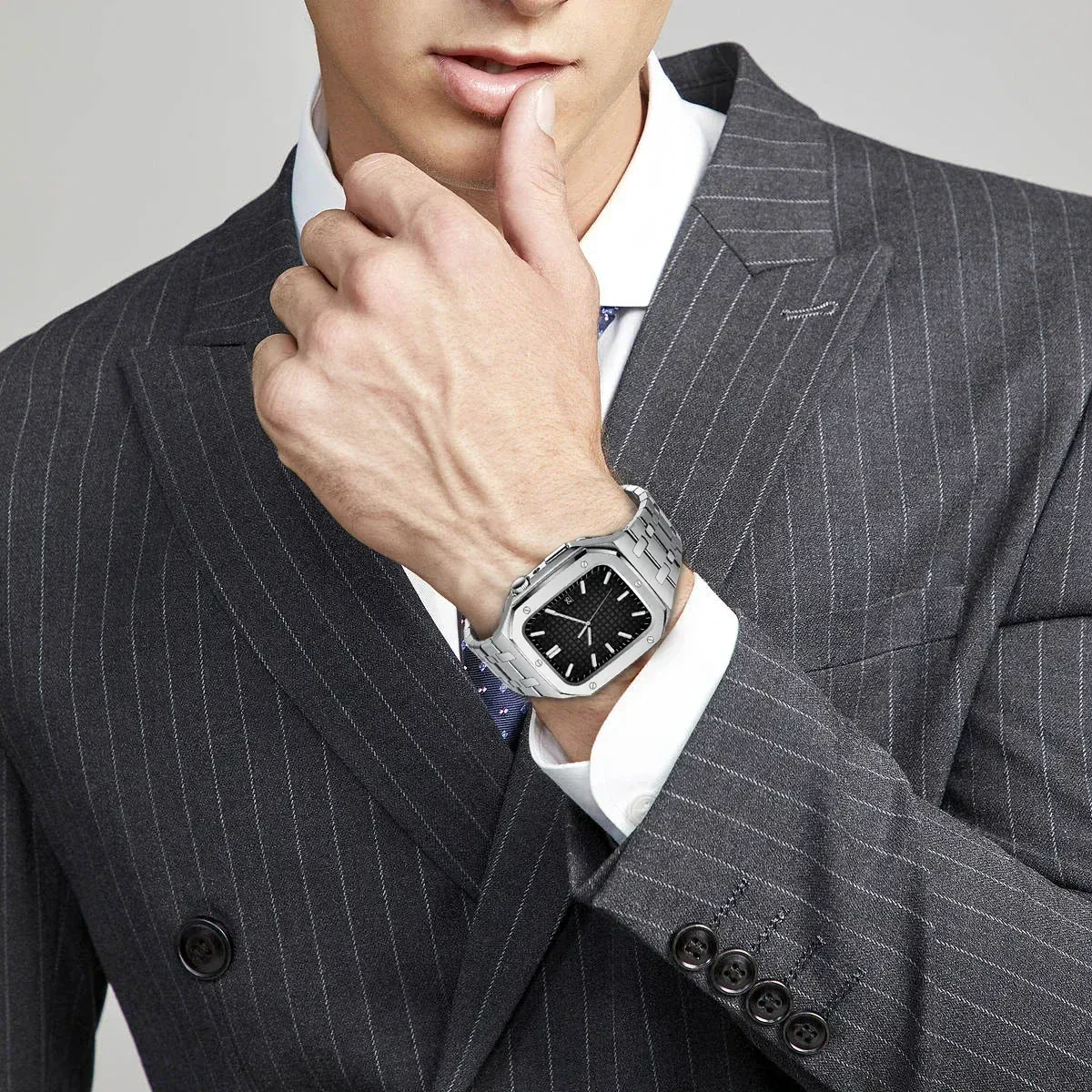 Apple Watch stainless steel strap modification kit for Series 6, 5, 4, 3, SE, and Series 9, 8, 7.