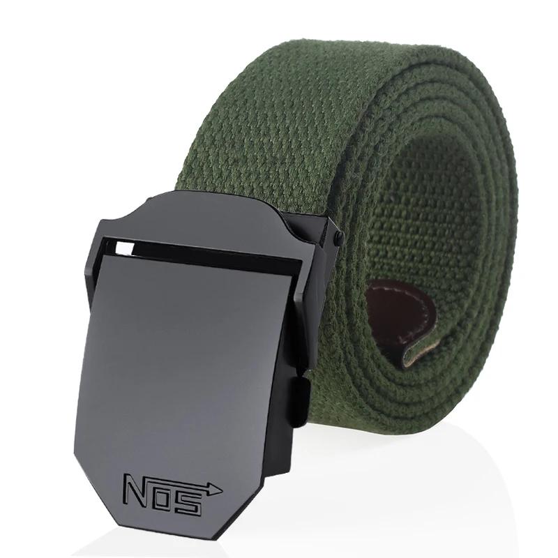 Military tactical canvas belt with durable buckle for army and outdoor use.