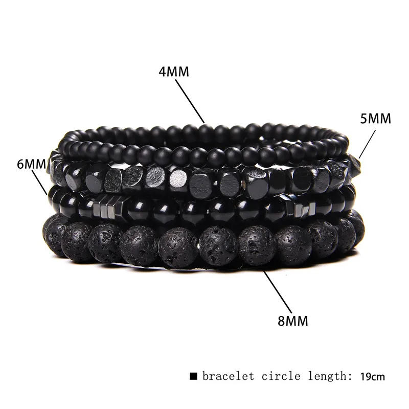 Unisex black lava onyx bead bracelets for stylish accessories. Perfect for casual or formal wear, fe.