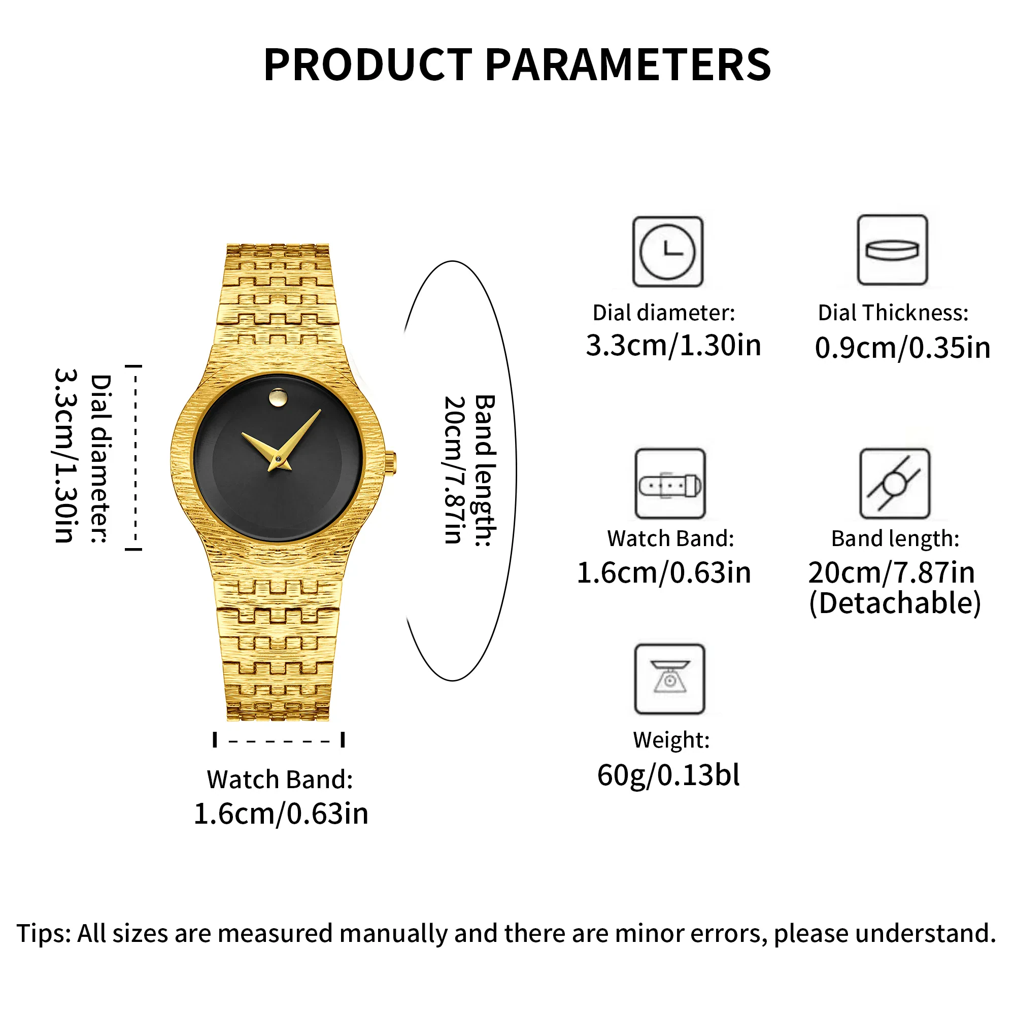 Elegant gold ripple women's watch with black dial, perfect for minimalist style. Crafted for sophist.