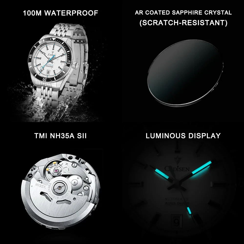 High-quality men's mechanical wristwatch with Japan NH35A movement, ceramic bezel, and 10Bar water r.
