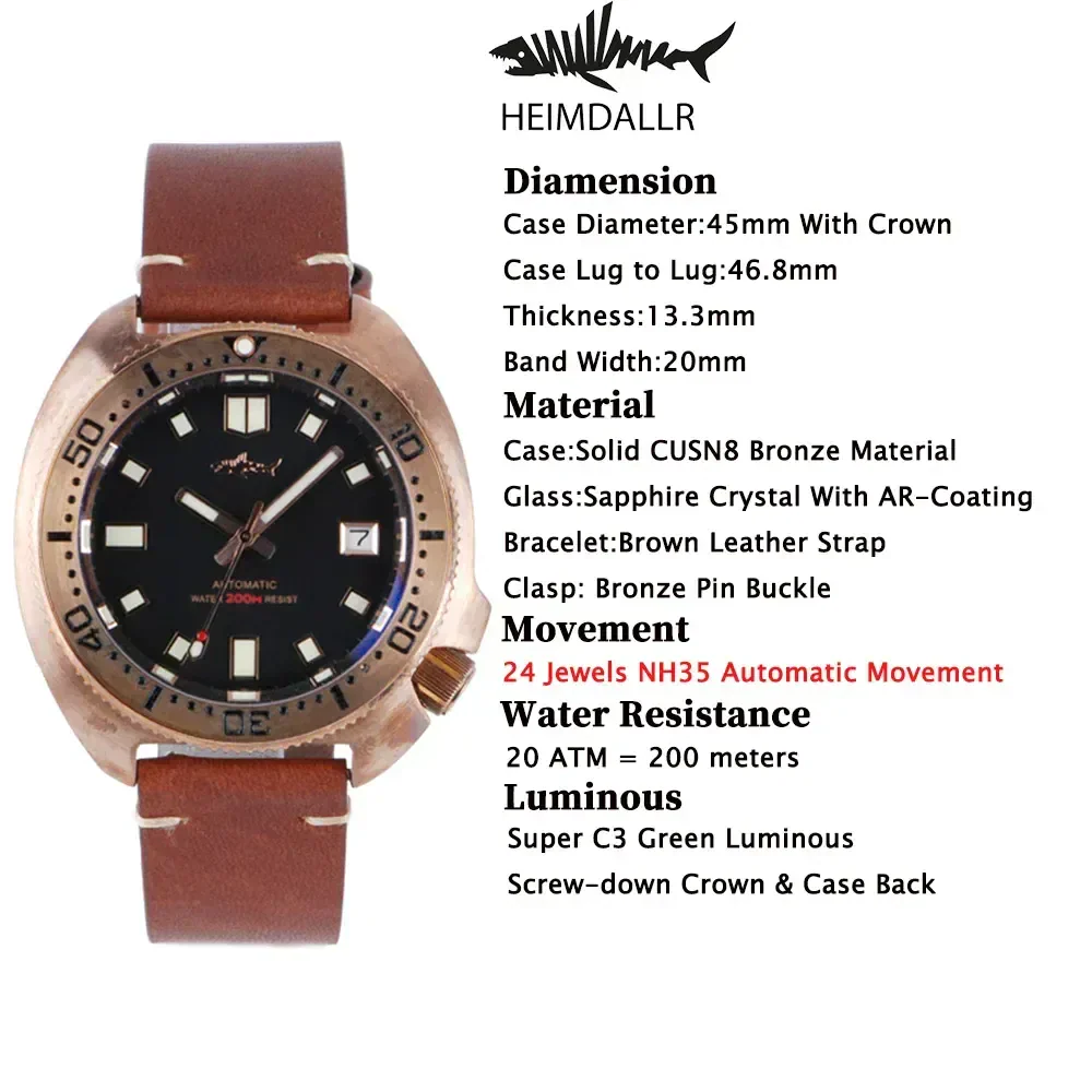 Automatic NH35 Mechanical Dive Watch with Sapphire Crystal.
