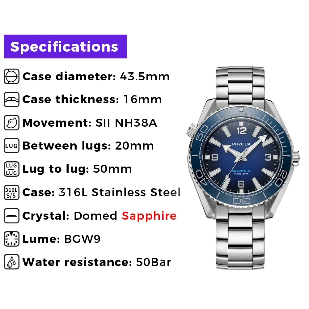Ultra Diver Automatic Watch with Sapphire Crystal and Ceramic Bezel.