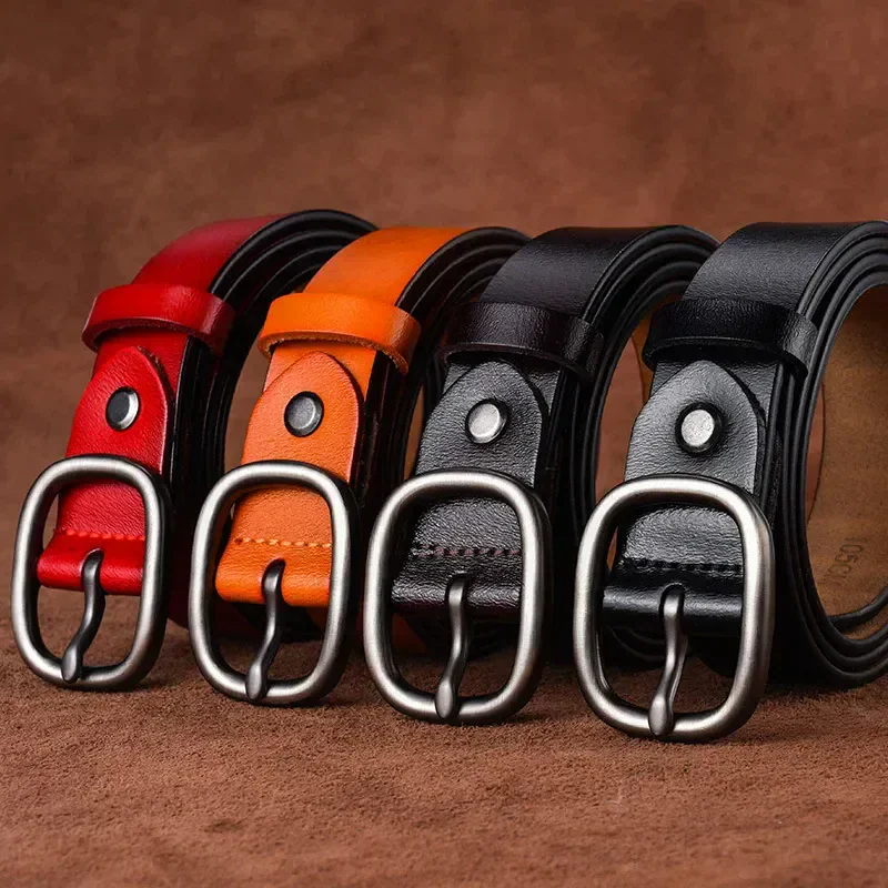 Pin buckle women's belts ideal for casual jeans and outfits.