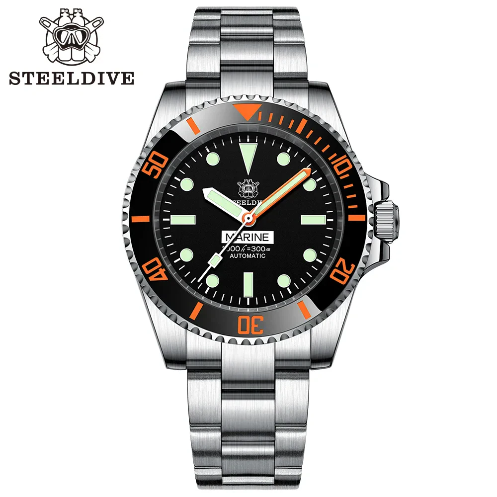 High-Quality Steel Water Ghost Dive Watch with Luminous Dial.